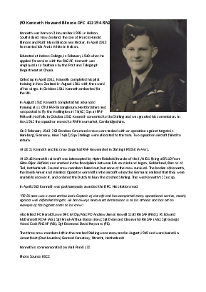 A preview of a PDF biography for Blincoe, Kenneth Howard